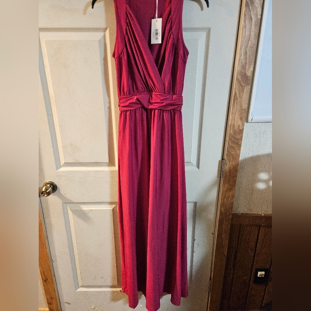 KOH KOH Sleeveless Flowy Bridesmaid Cocktail Maxi Dress: FUSCHIA MAGENTA: NWT: S
